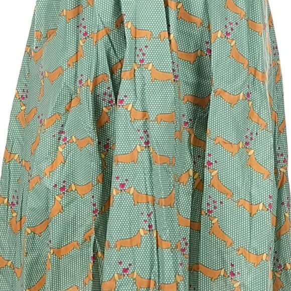 Modcloth Green Dachshund Print Puppy Love Shirt Dress - Picture 5 of 6